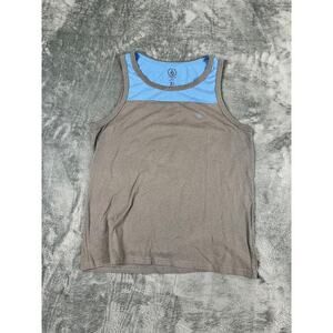 Volcom Men’s Tank Top Size M Brown Blue Two Tone Sleeveless Shirt Exc
